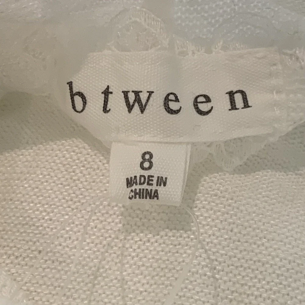 Btween Girls Long Sleeve Sweatshirt with Scrunchie 8 Ivory Pink New with Tags